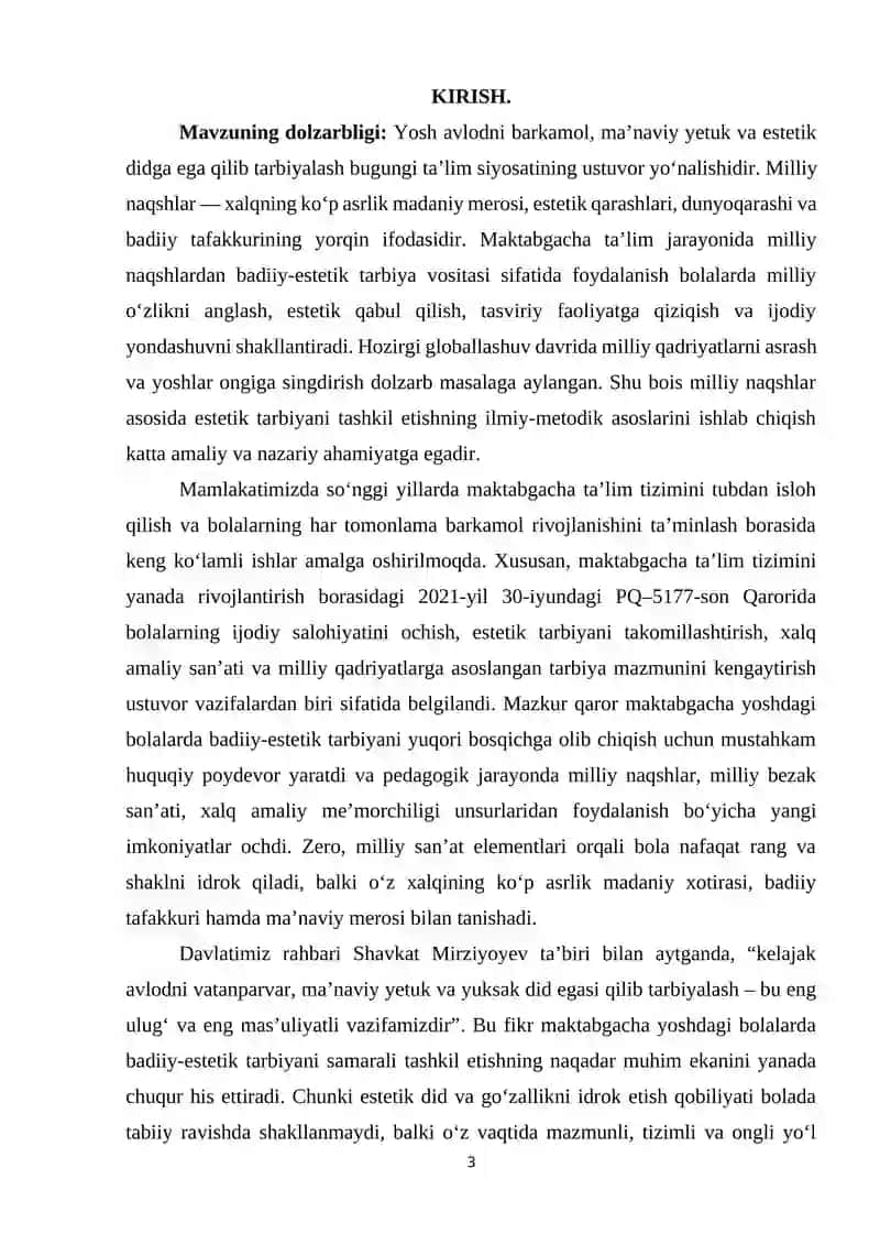 Badiiy-estetik tarbiyada milliy naqshlarning o’rni 3