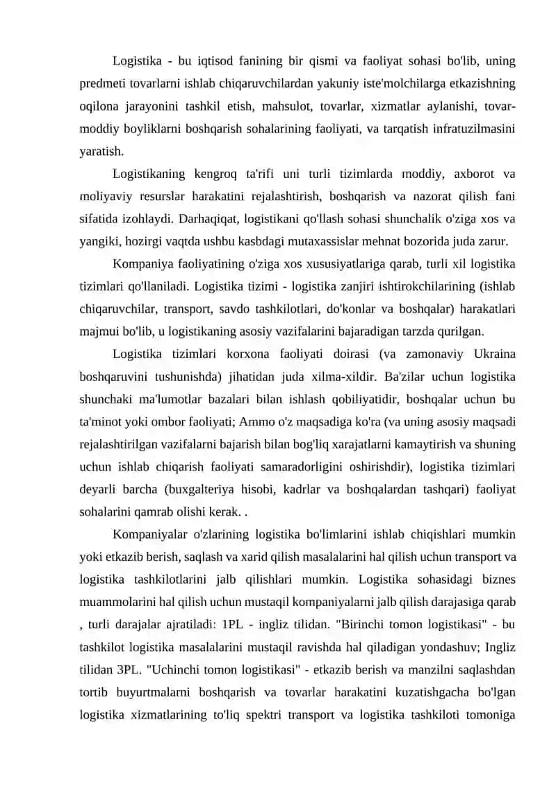 Transport kompaniyasida zahiralarni boshqarish 3