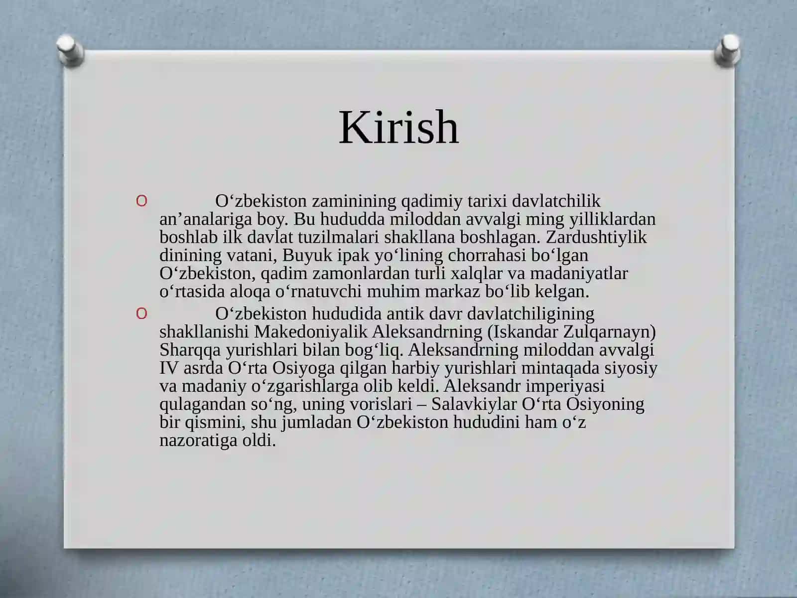 O'ZBEKISTONDA ANTIK DAVR DAVLATCHILIGI. SALAVKIYLAR VA YUNON BAQTRIYA DAVLATLARI 3