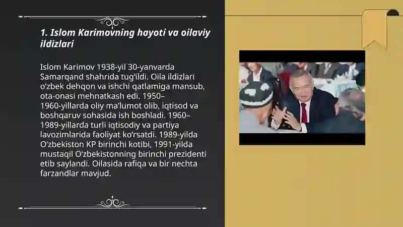 Islom Karimov O'zbekistonning birinchi prezidenti 3