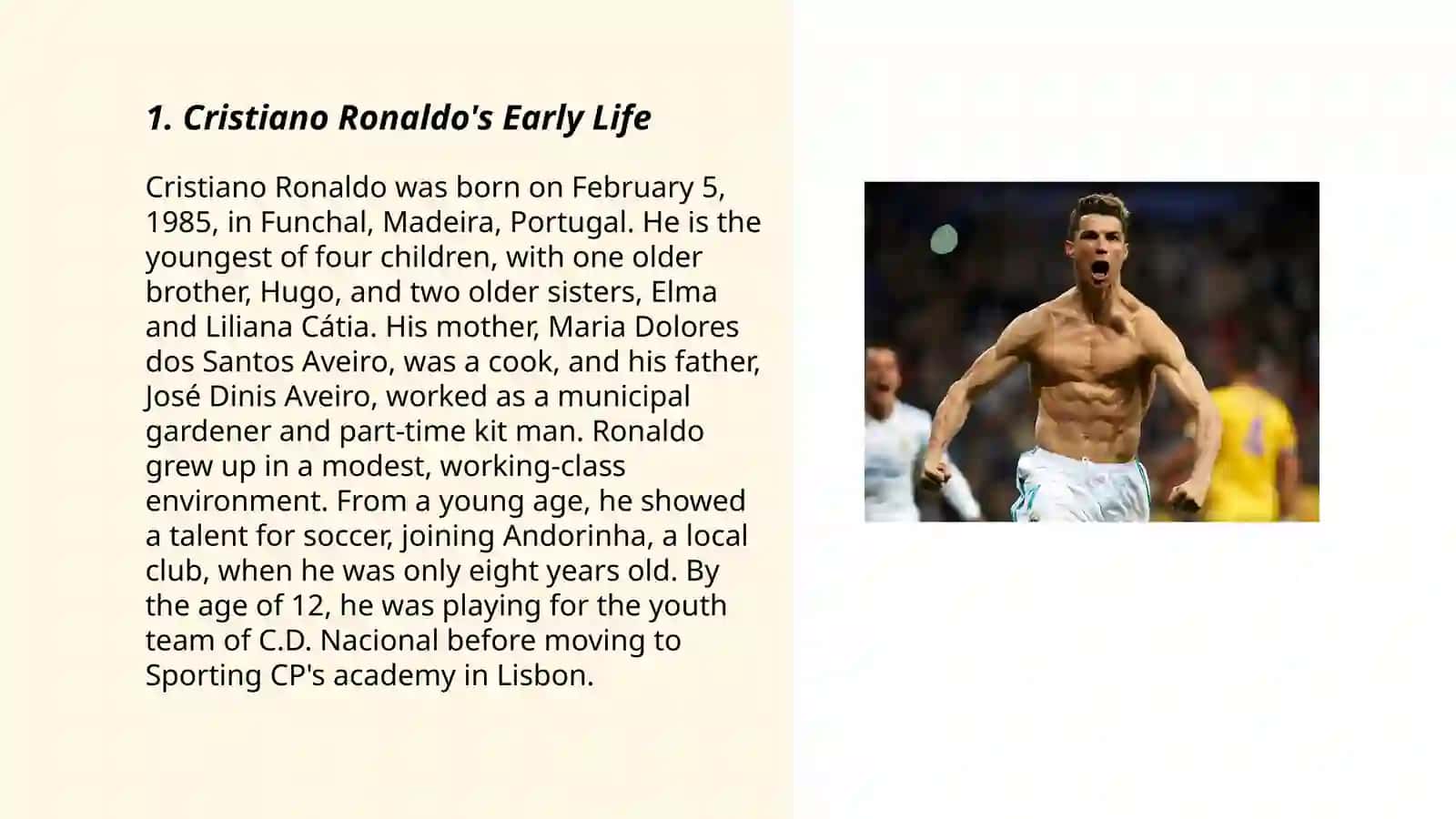 Plan: Cristiano Ronaldo's Early Life 3