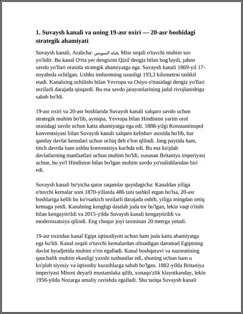 Suvaysh kanali va uning 19-asr oxiri — 20-asr boshidagi strategik ahamiyati 3