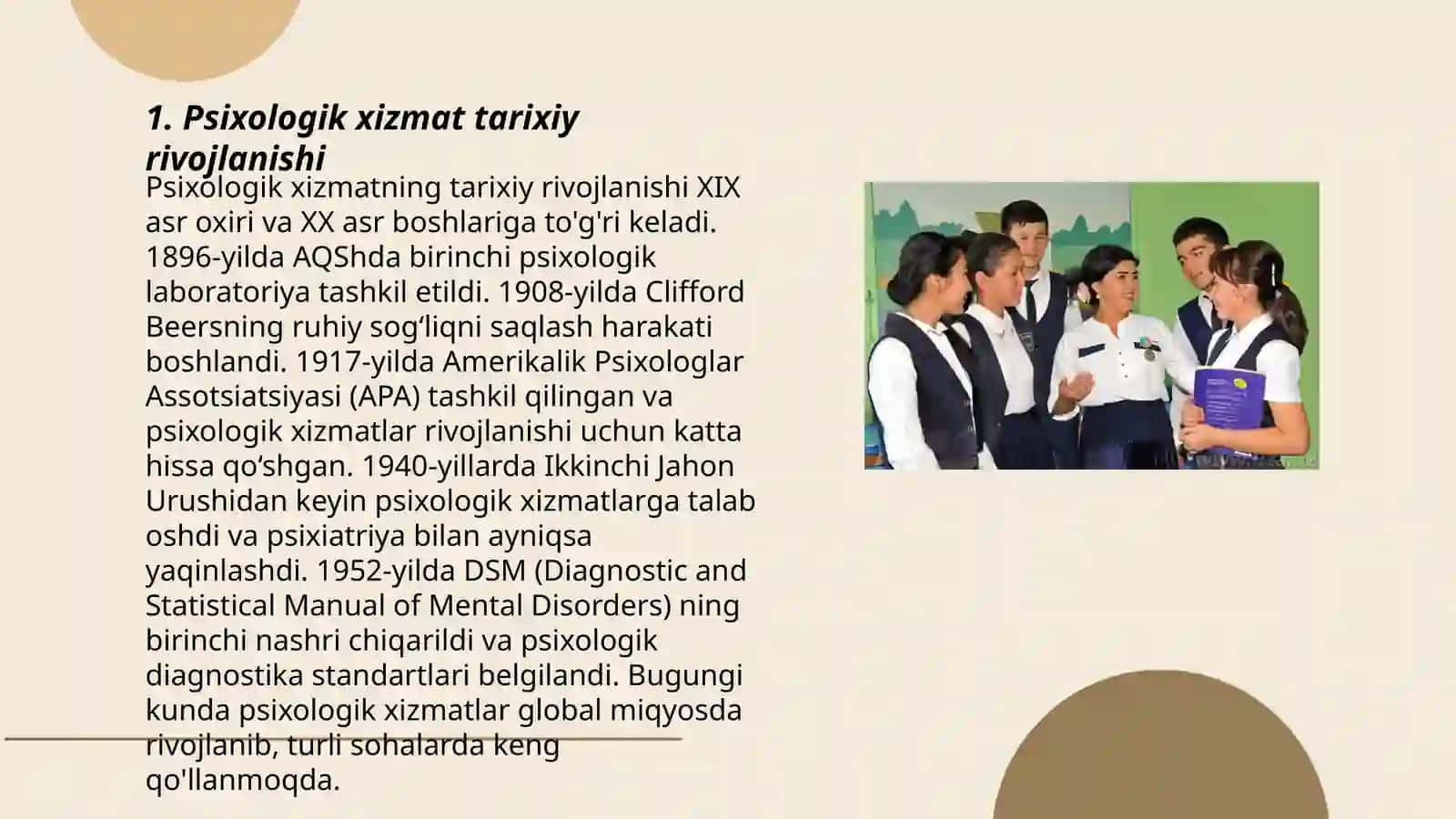 Psixologik xizmat haqida nizom qachon qabul qilingan 3