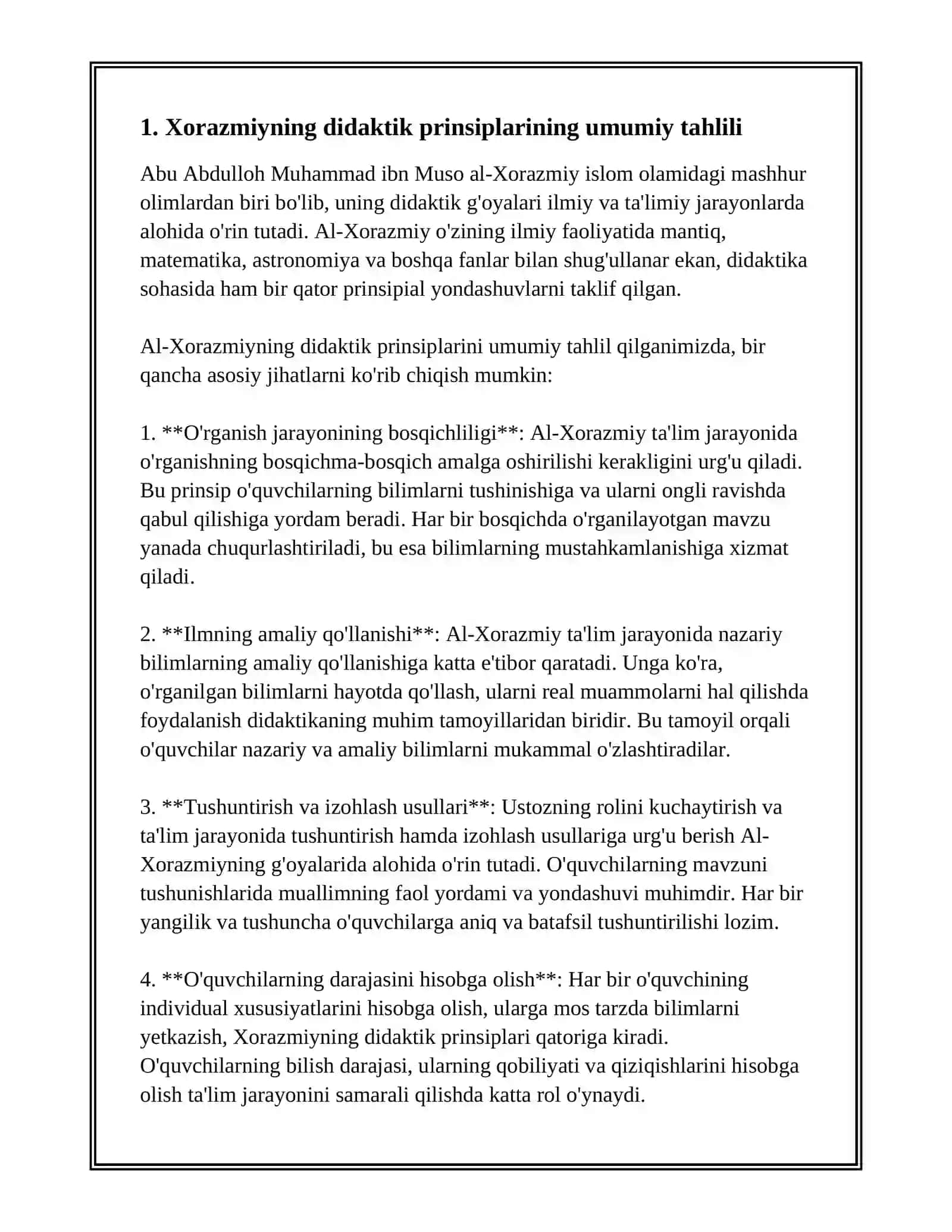 ABU ABDULLOH MUHAMMAD IBN MUSO-AL XORAZMIYNING DIDAKTIK G'OYALARI 3
