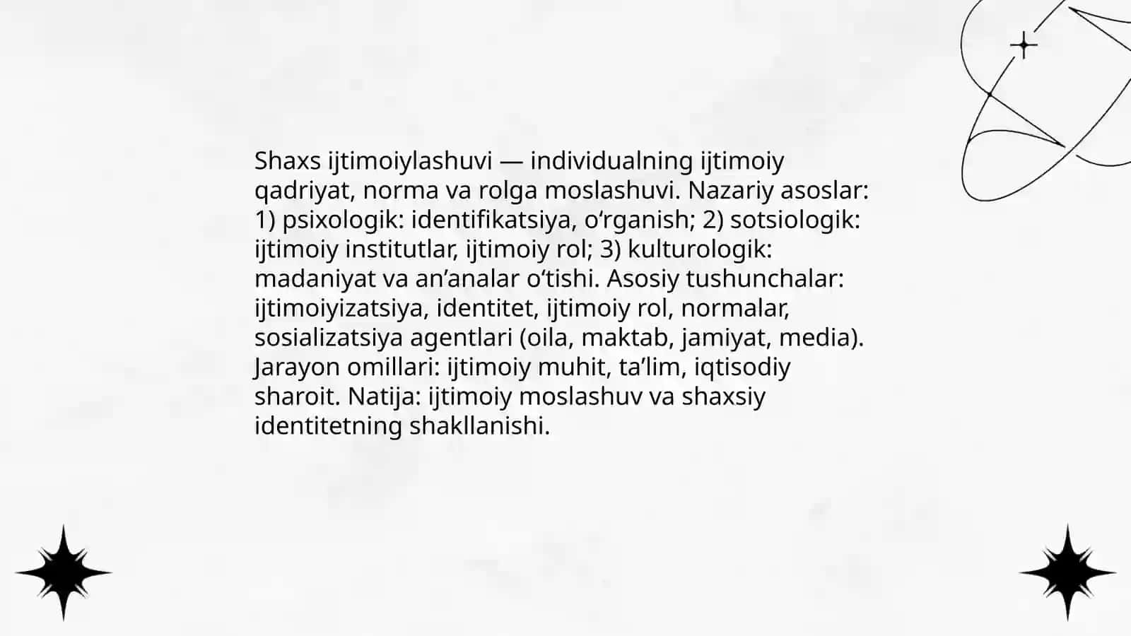 Shaxs ijtimoiylashuvining nazariy va amaliy masalalari 3