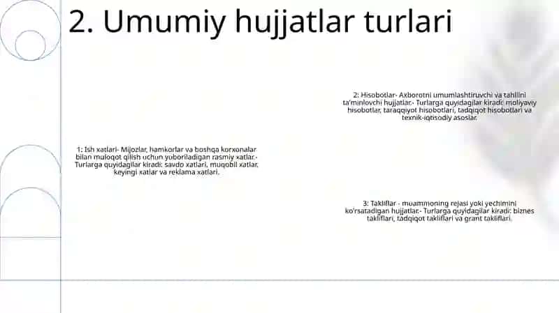 Umumiy Hujjatlar Bo'Yicha Taqdimot 3
