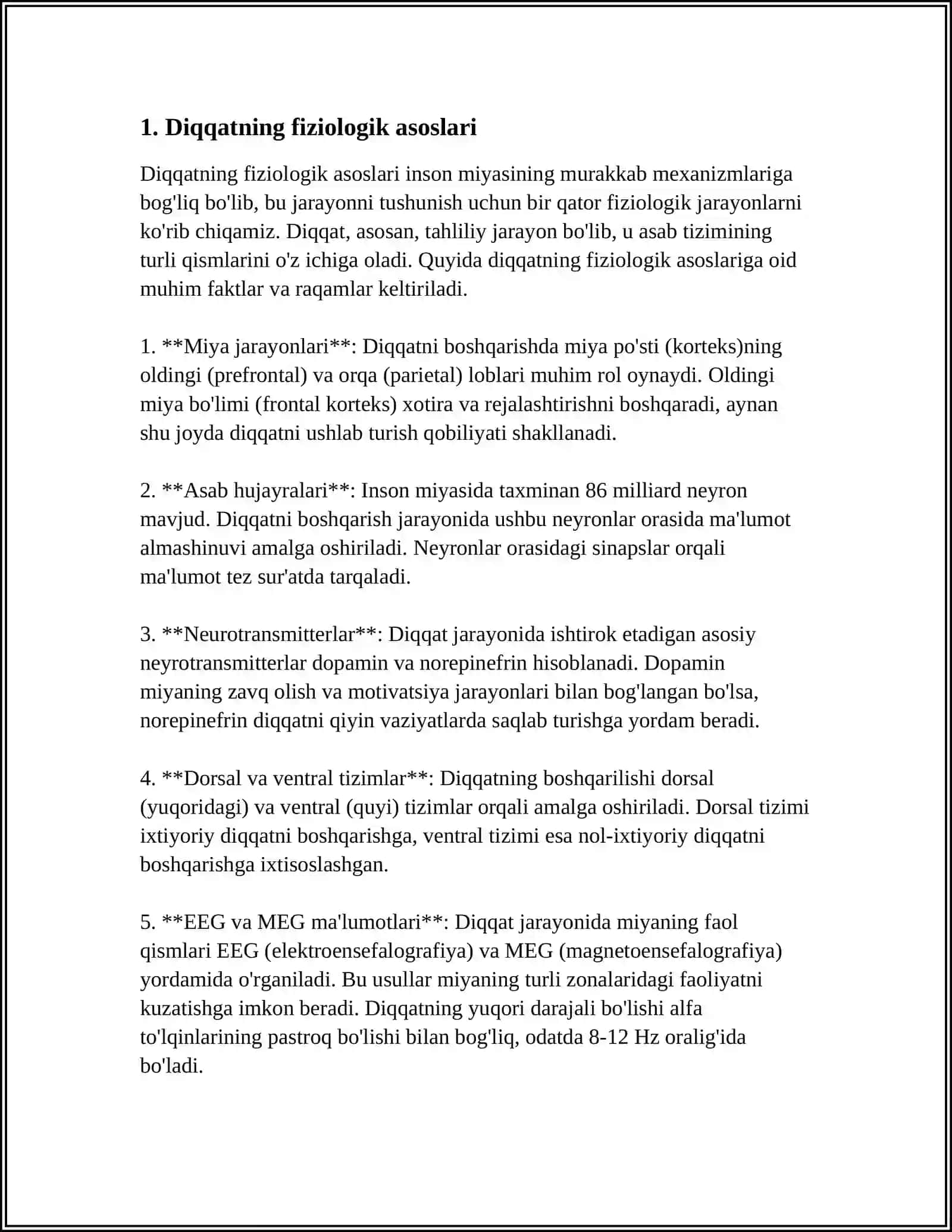 Diqqatning fiziologik asoslari 3