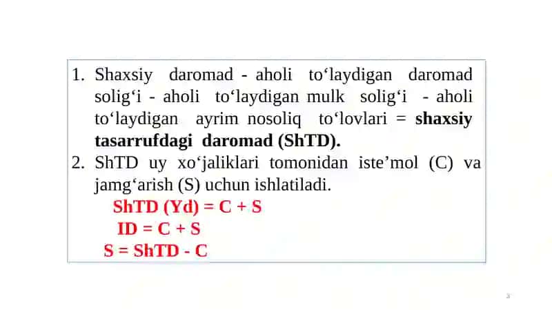 Iste’mol va jamg‘arish 3
