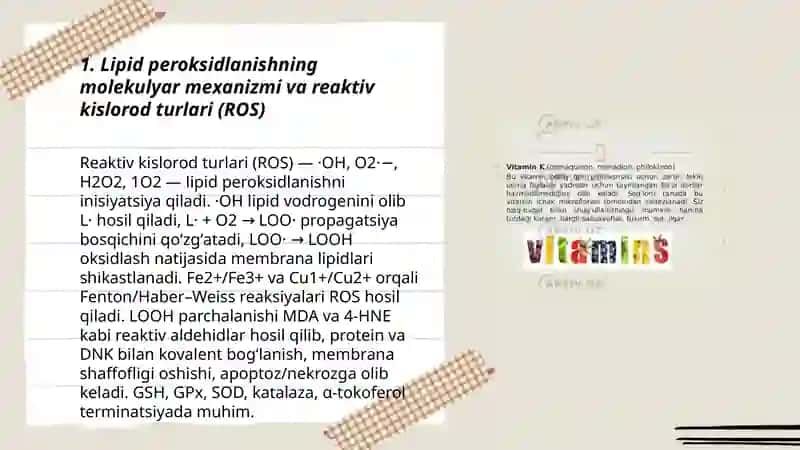Lipidlarni peroksidlanishi va hujayra shikastlanishi patogenezidagi ahamiyati 3