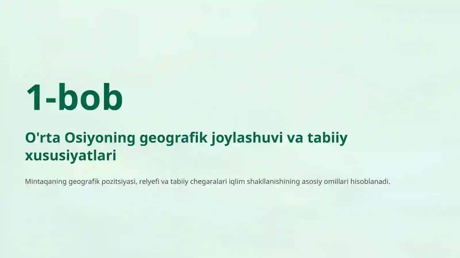O'rta Osiyo iqlimiga ta'sir qiluvchi tabiiy omillar 3