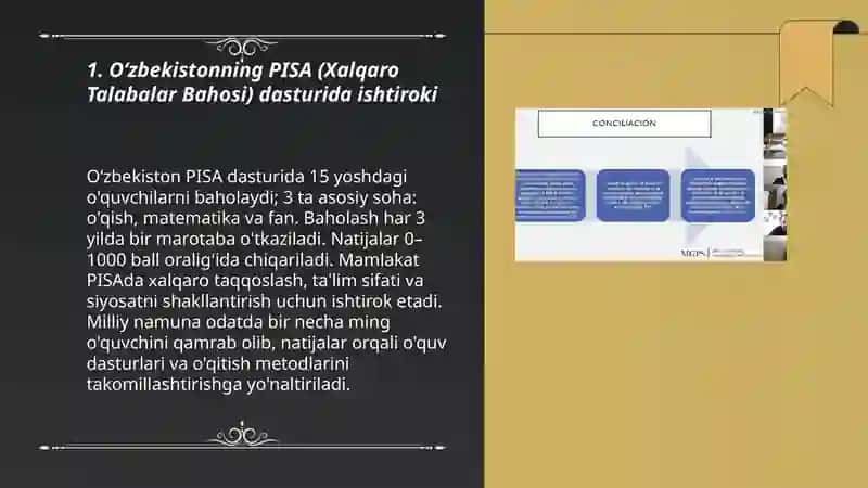 Oʻzbekiston respublikasi taʼlim tizimi.Xalqaro baholash dasturlari 3