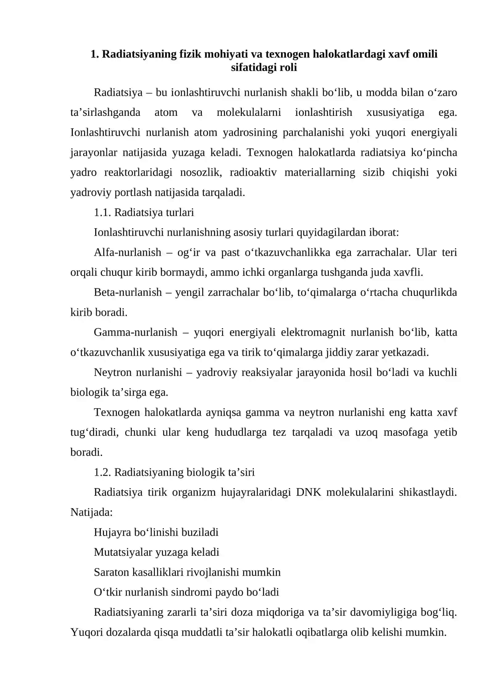 Radiatsiyaning O'rni DUNYODAGI TEXNOGEN HALOKATLARNING KELIB CHIQISHIDA 3