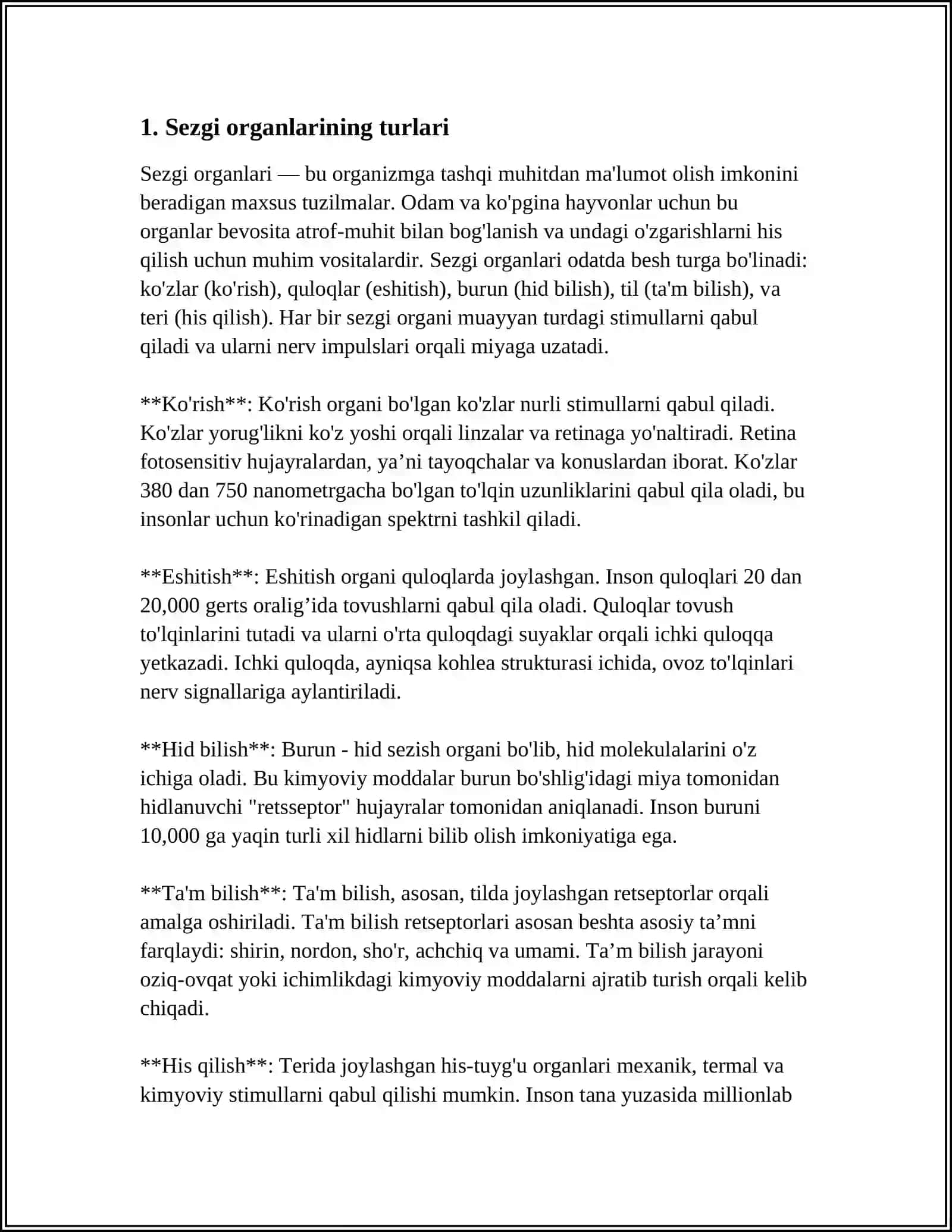 QANDAY ORGANLAR SEZUV ORGANLARI DEYILADI 3