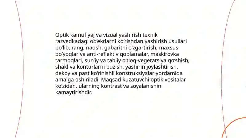 Optik kamuflyaj va vizual yashirish 3