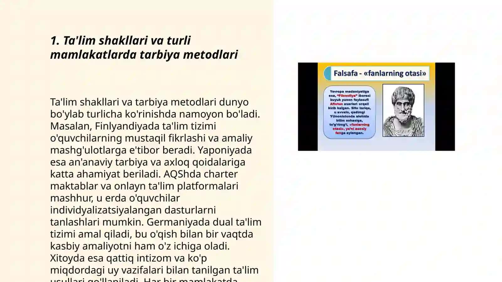 Ta'lim shakllari va turli mamlakatlarda tarbiya metodlari 3