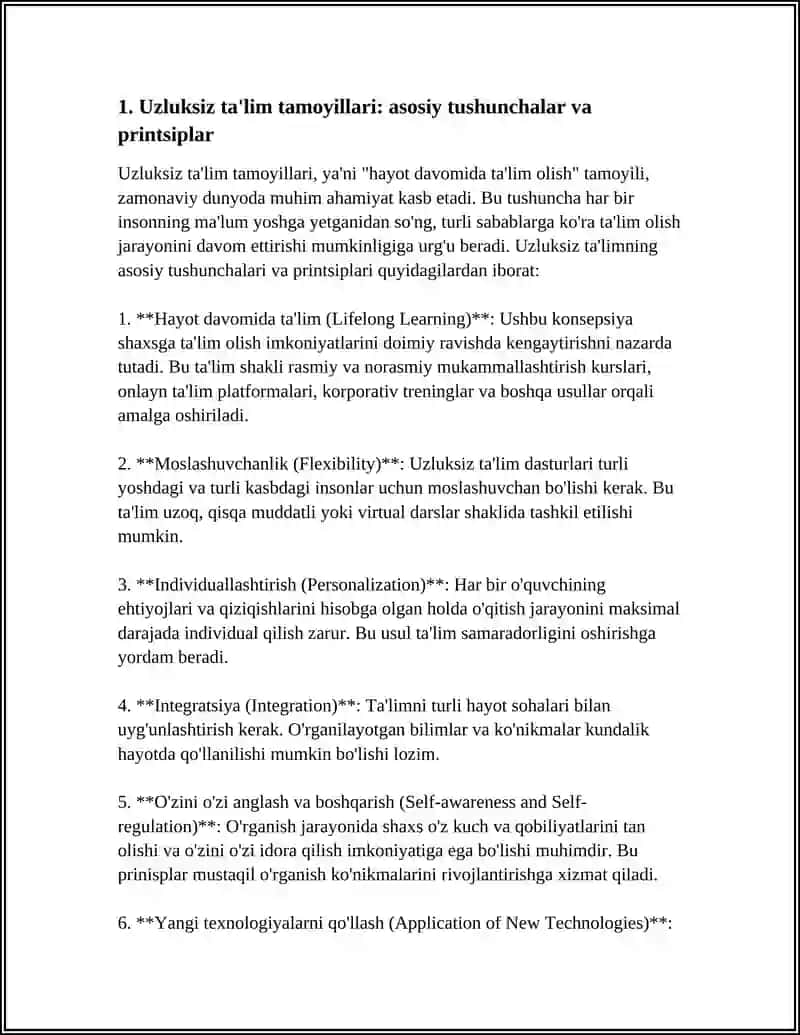 Uzluksiz ta'lim tamoyillari va global tendensiyalar 3