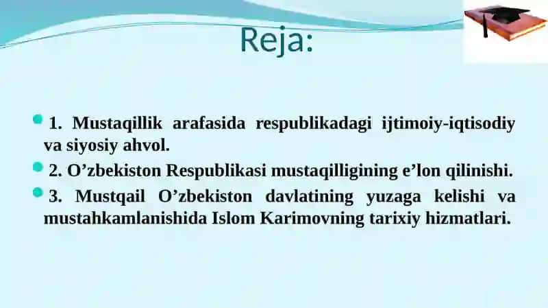 O‘ZBEKISTON RESPUBLIKASI OLIY VA O’RTA MAXSUS TA’LIM VAZIRLIGI 3