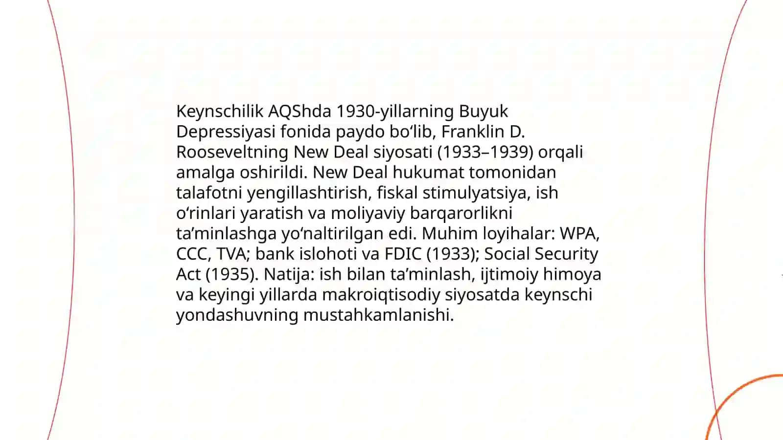 Keynschilikning AQShdagi xususiyatlari, iqtisodiy osish nazariyasi 3