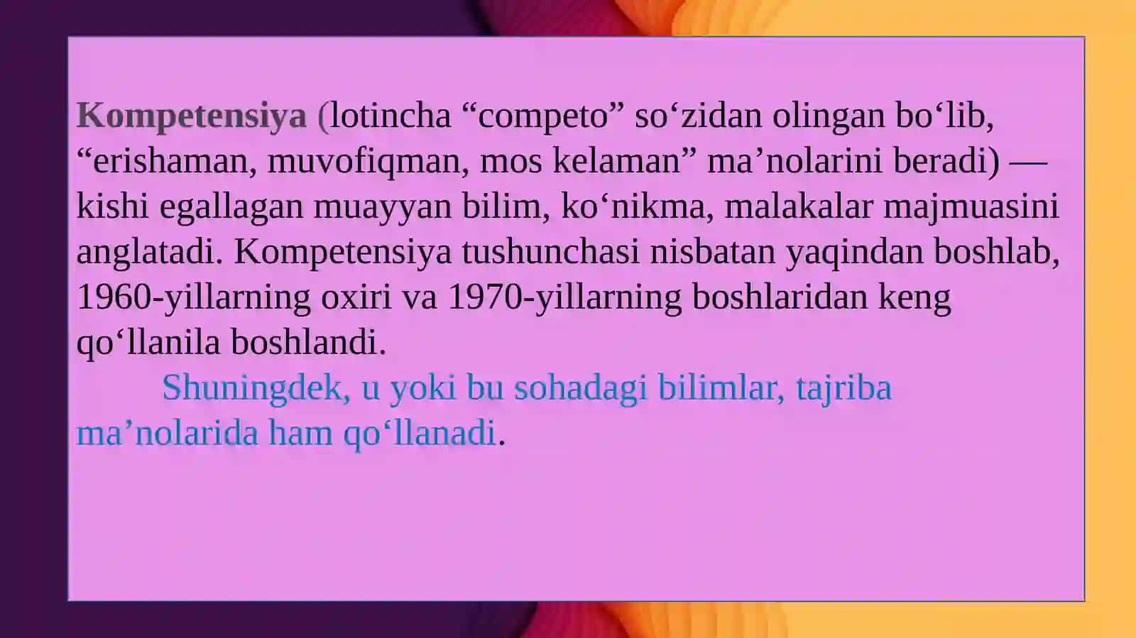 Nutqiy muloqot; til sohibining kommunikativ kompetensiyasi 3