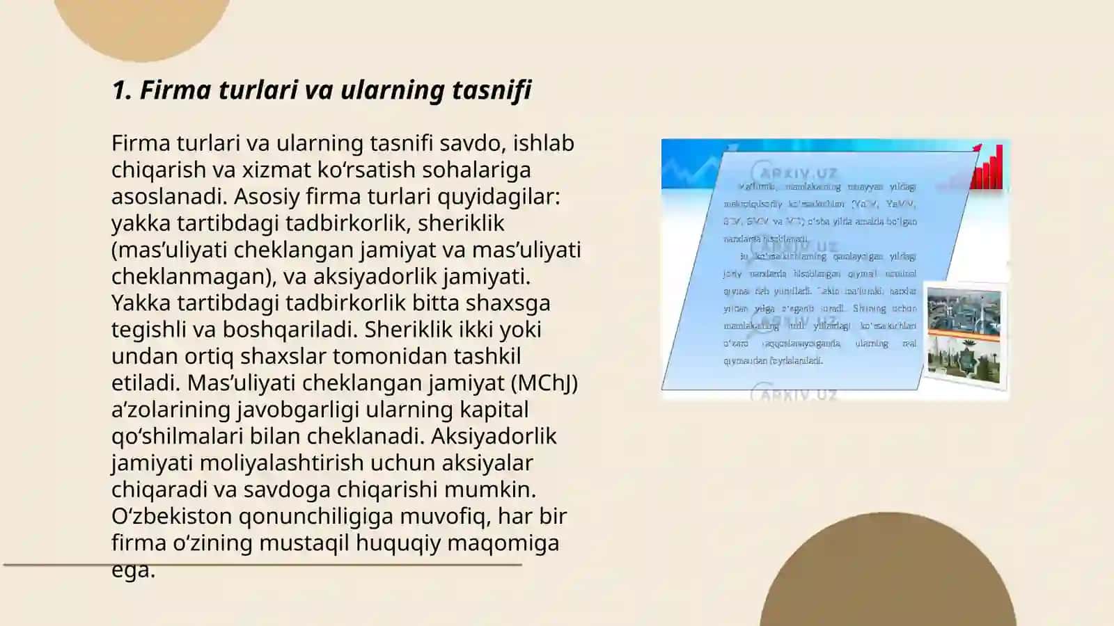 Firma va ularning tashkiliy iqtisodiy asoslari 3