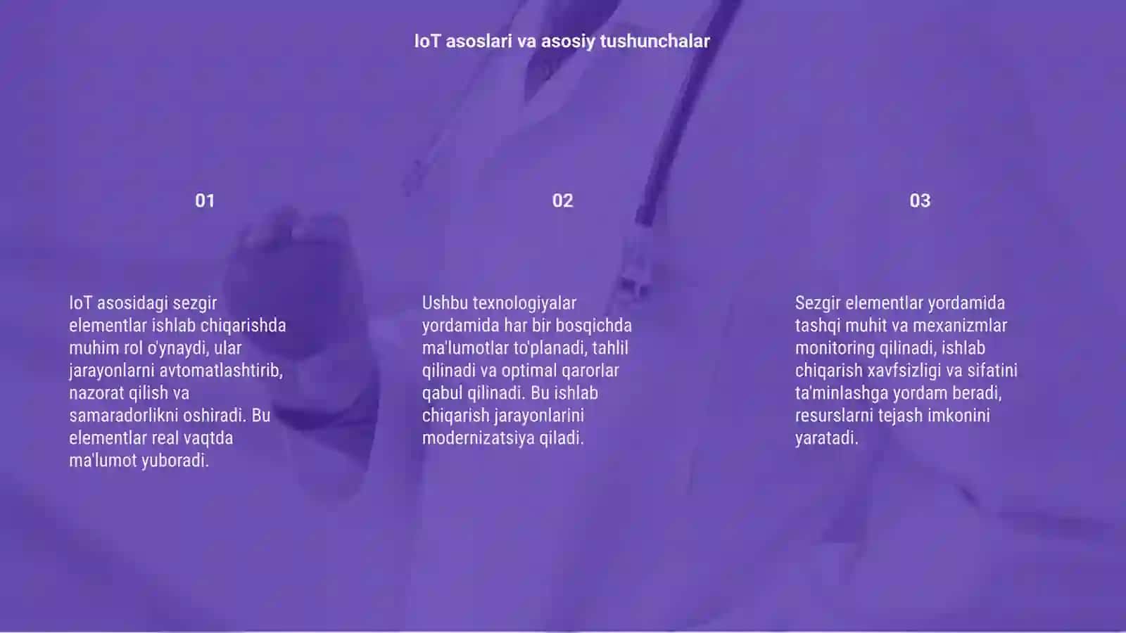 IoT asosidagi sezgir elementlar va ularning ishlab chiqarishda qoʻllanilishi 3