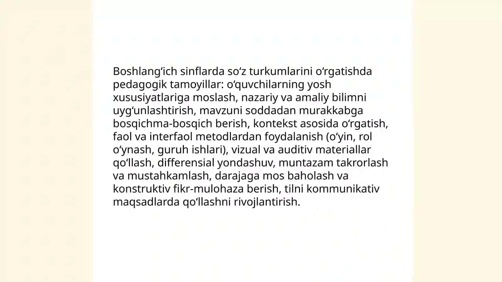 Boshlang'ich sinflarda so'z turkumlarini o'rganishda metod va usullar 3