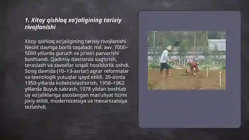 Xitoy davlatining qishloq xoʻjaligi 3