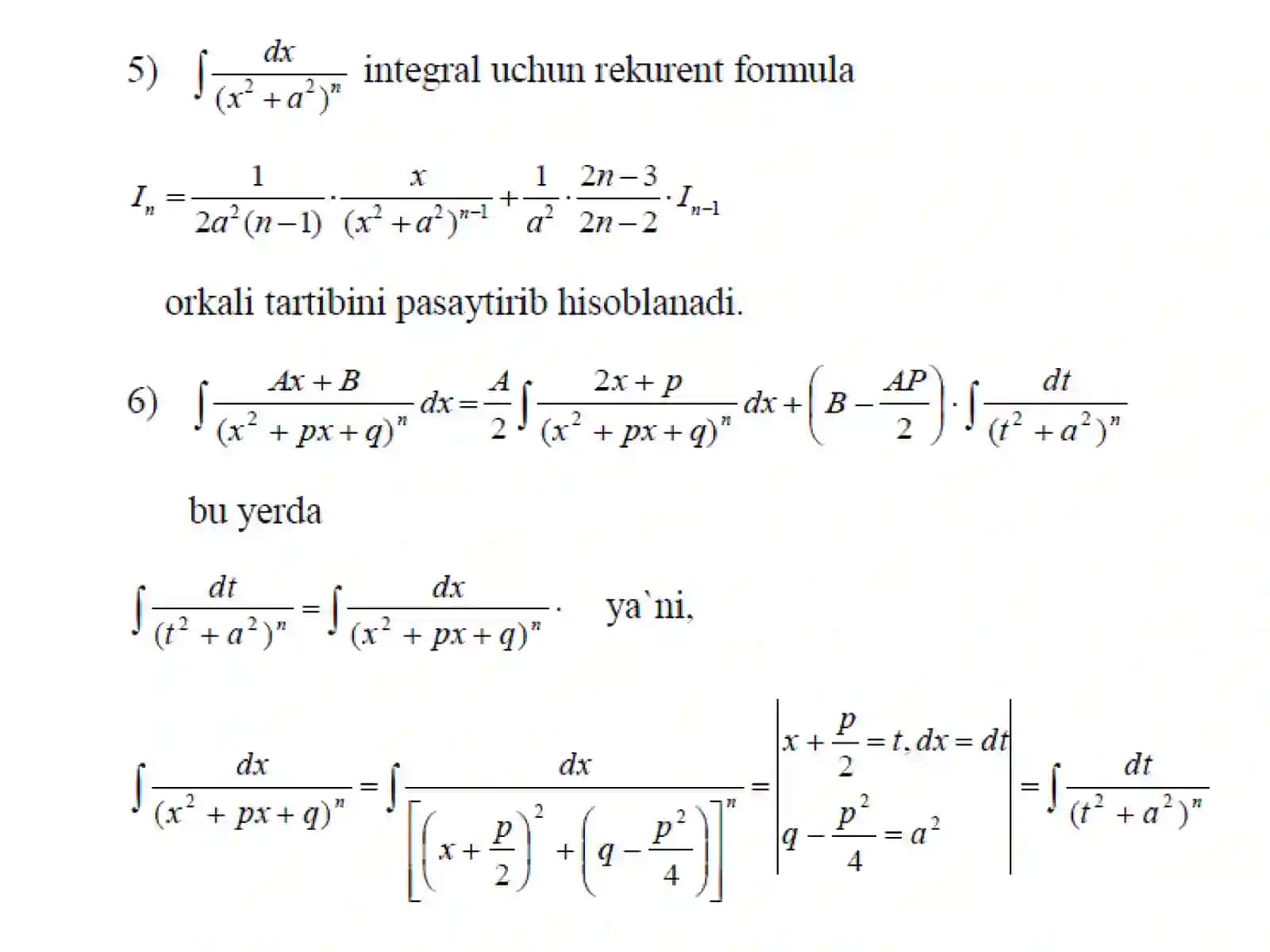 Kasr-ratsional funksiyalarni sodda kasrlarga ajratish. Kasr-ratsional funksiyalarni integrallash 3