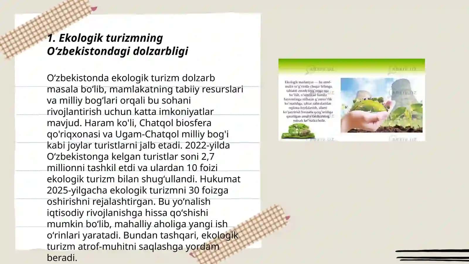 Ekologik turizmni rivojlantirishning tashkiliy xuquqiy jihatlari 3