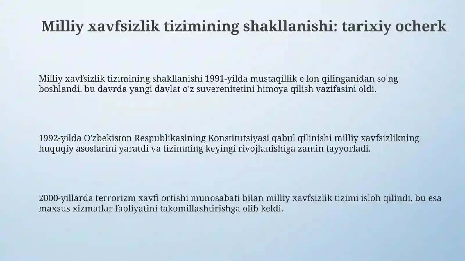 Mamlakatimiz milliy xavfsizlik tizimining shakllanishi 3