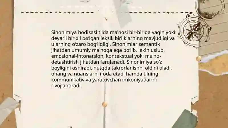 Sinonimiya hodisasi 3