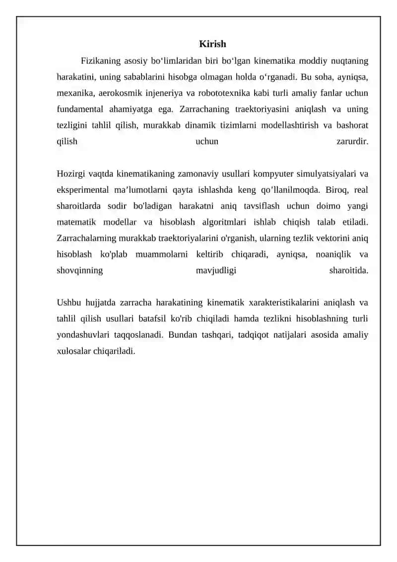 Kinematika asoslari 3