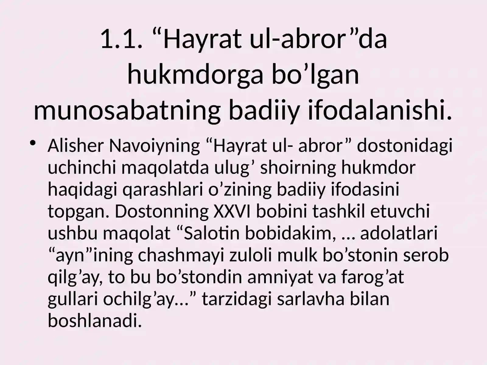 5-sinf Adabiyot Hayrat ul-abror dostonida hukmdorlar obrazi dars taqdimoti 3