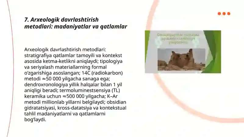 Tarixiy, geologik, arxeologik davrlashtirishning o’ziga xosligi 3