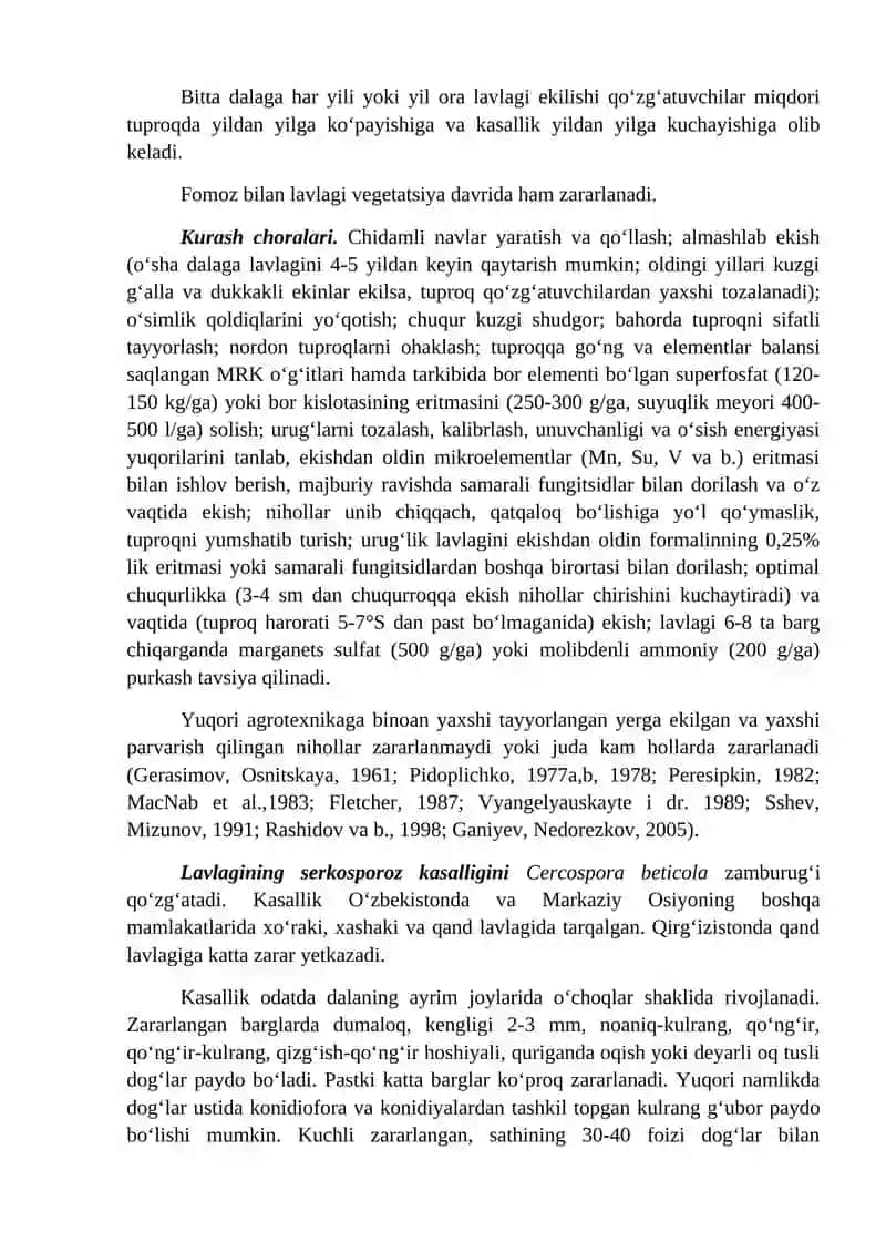 Lavlagi kasalliklari va ularga qarshi kurash choralari 3