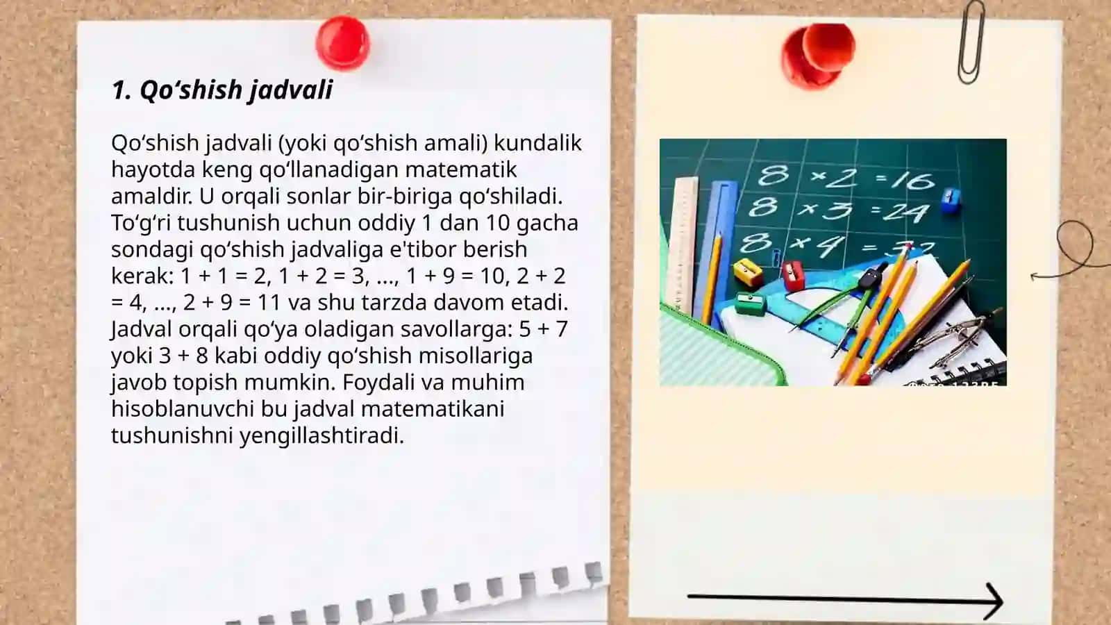 Qoʻshish jadvali 3
