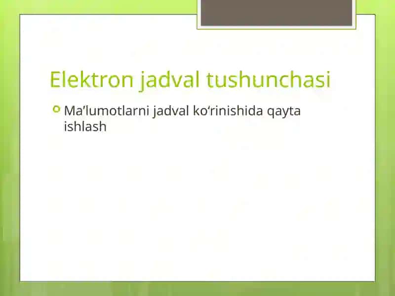 Elektron jadvalni loyihalash 3