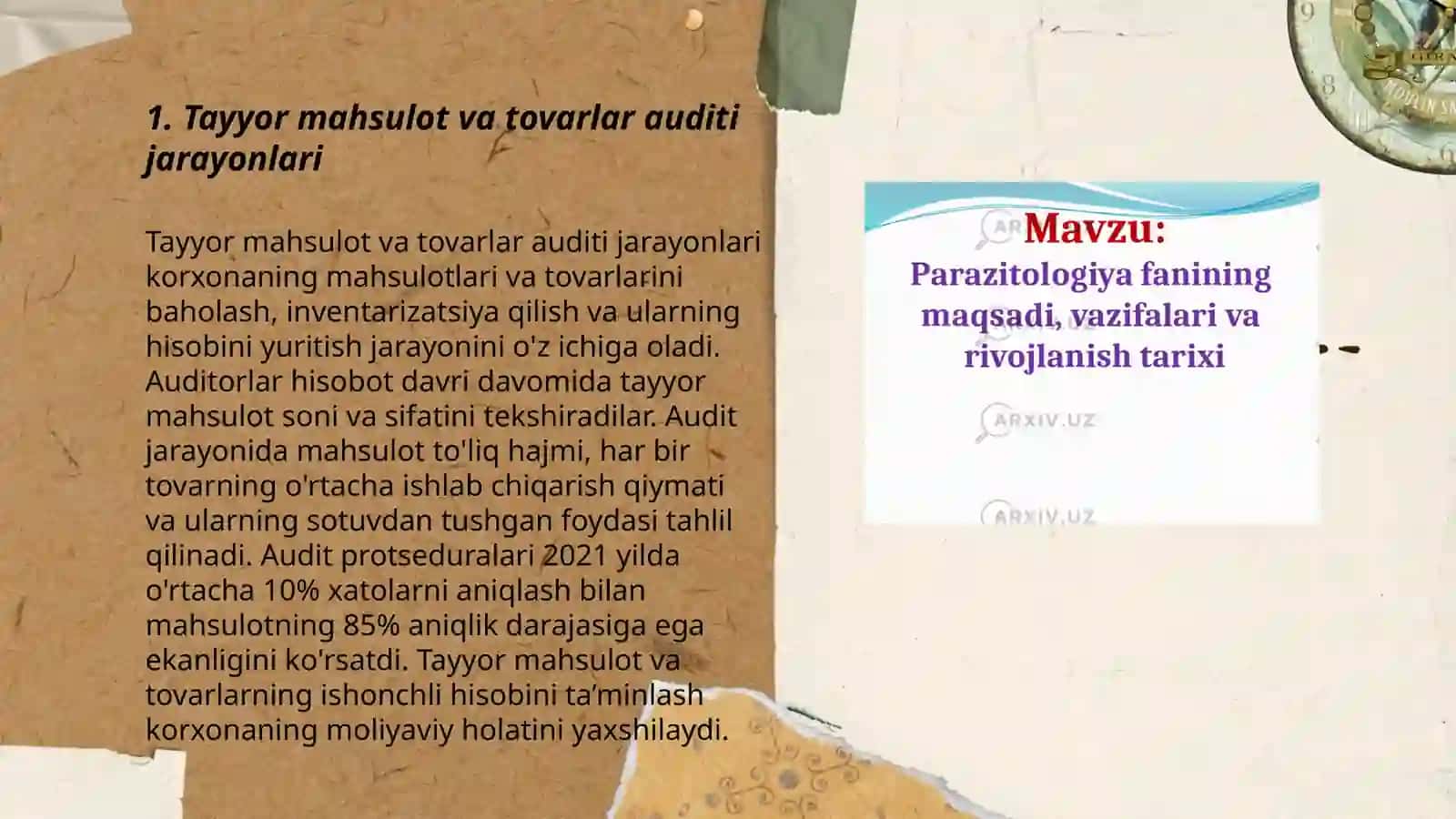 Tayyor mahsulot va tovarlar auditining maqsadi va vazifalari 3