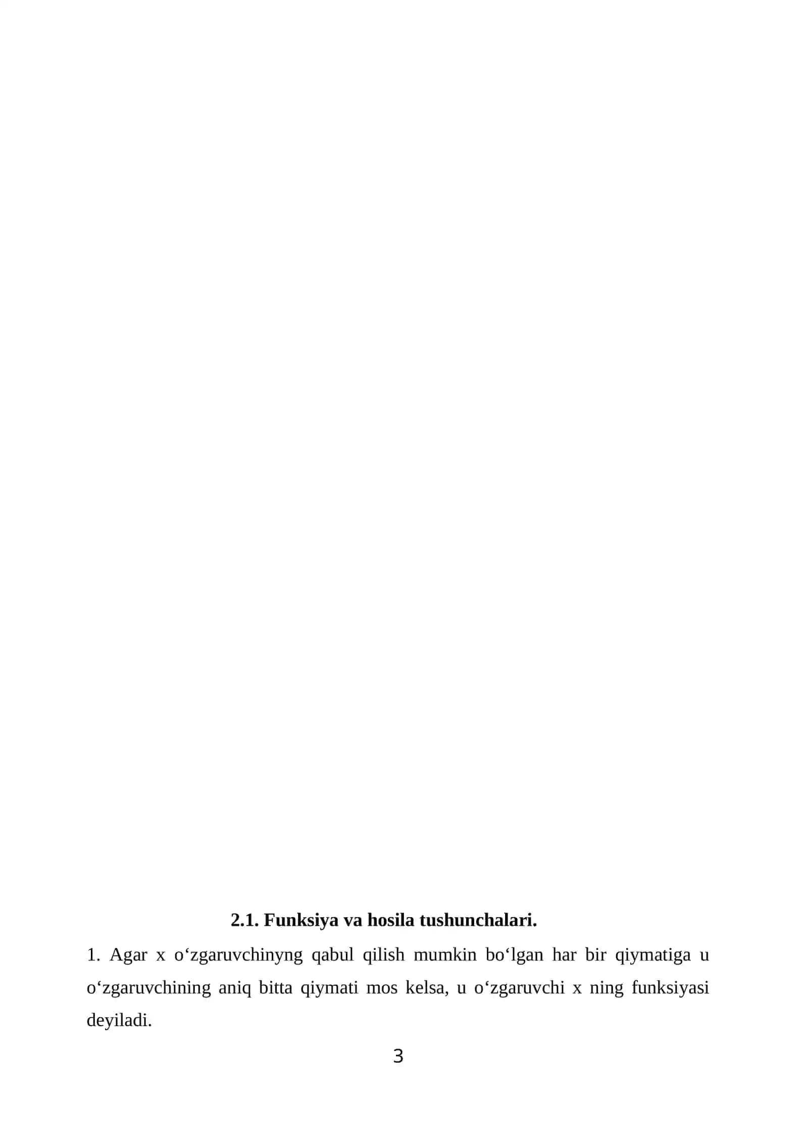 Funksiyalarni hosila yordamida tekshirish 3
