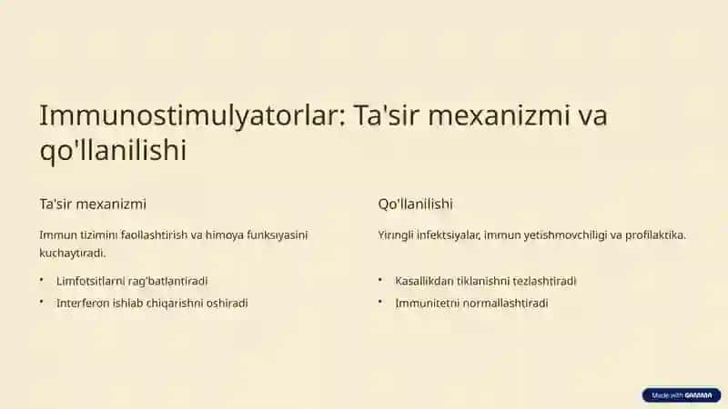 Immunitet tizimiga ta'sir ko'rsatuvchi dori vositalari 3
