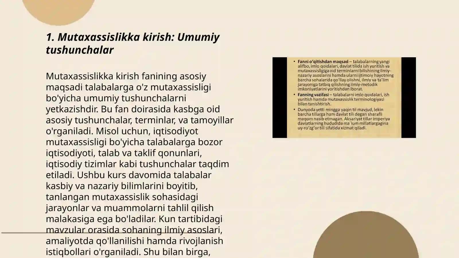 Mutaxassislikka kirish fan sifatida Pazilova Oydinoy 3