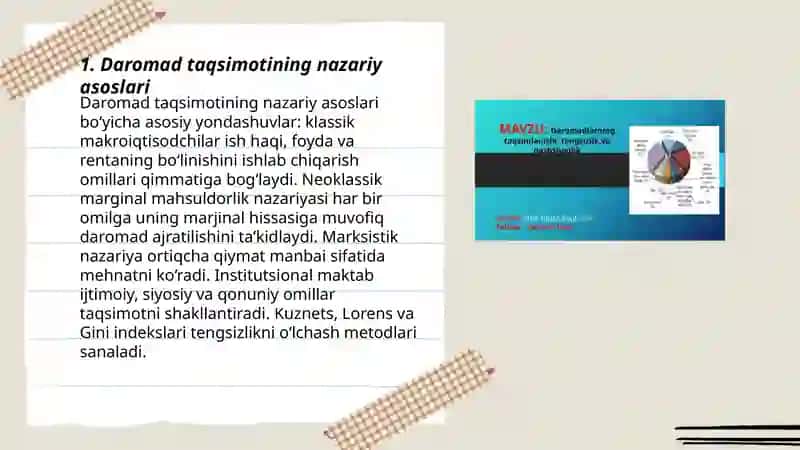 Daromadlarning taqsimlanishi,tengsizlik va qashoqlik 3
