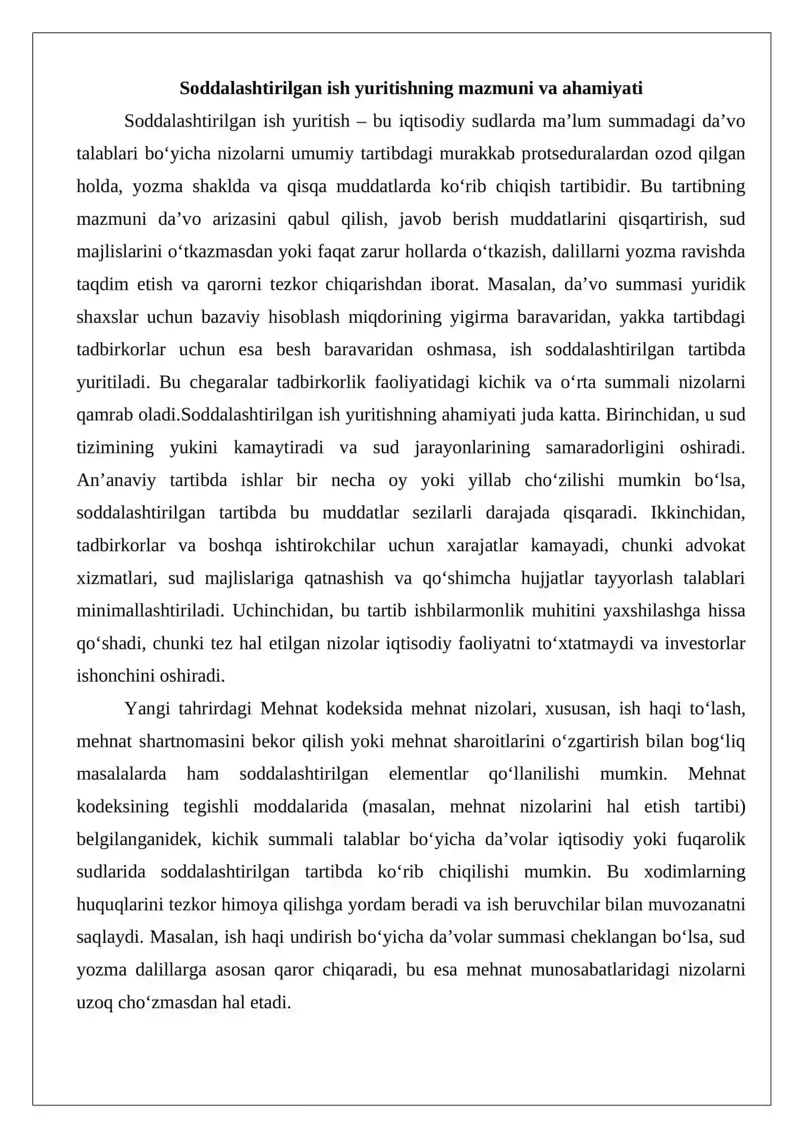 Soddalashtirilgan ish yuritish tartibida ko‘rib chiqiladigan ishlar 3