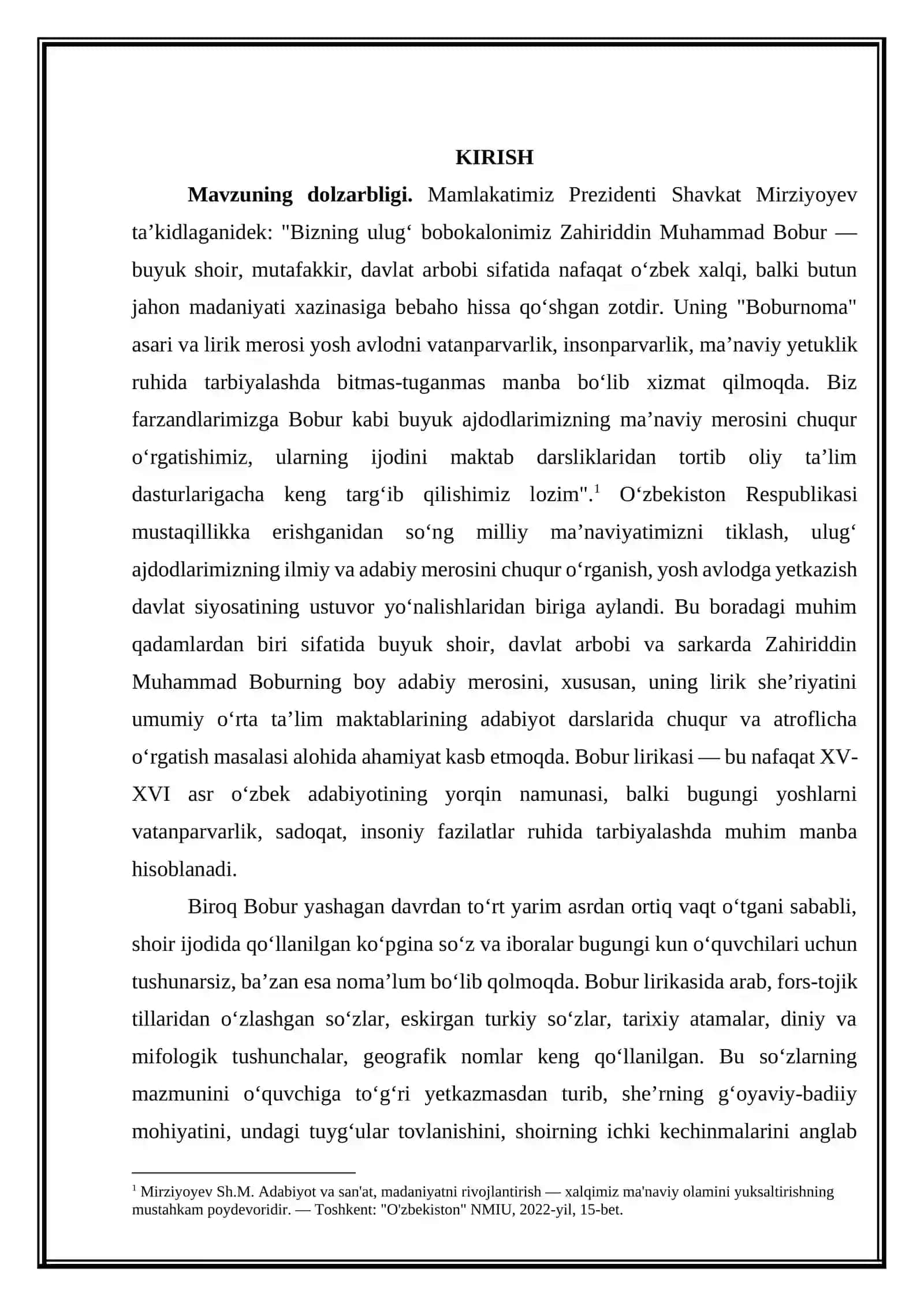 Adabiyot darslarida Bobur lirikasidan berilgan namunalarni o‘qitishda lug’at bilan ishlashning afzalliklari 3