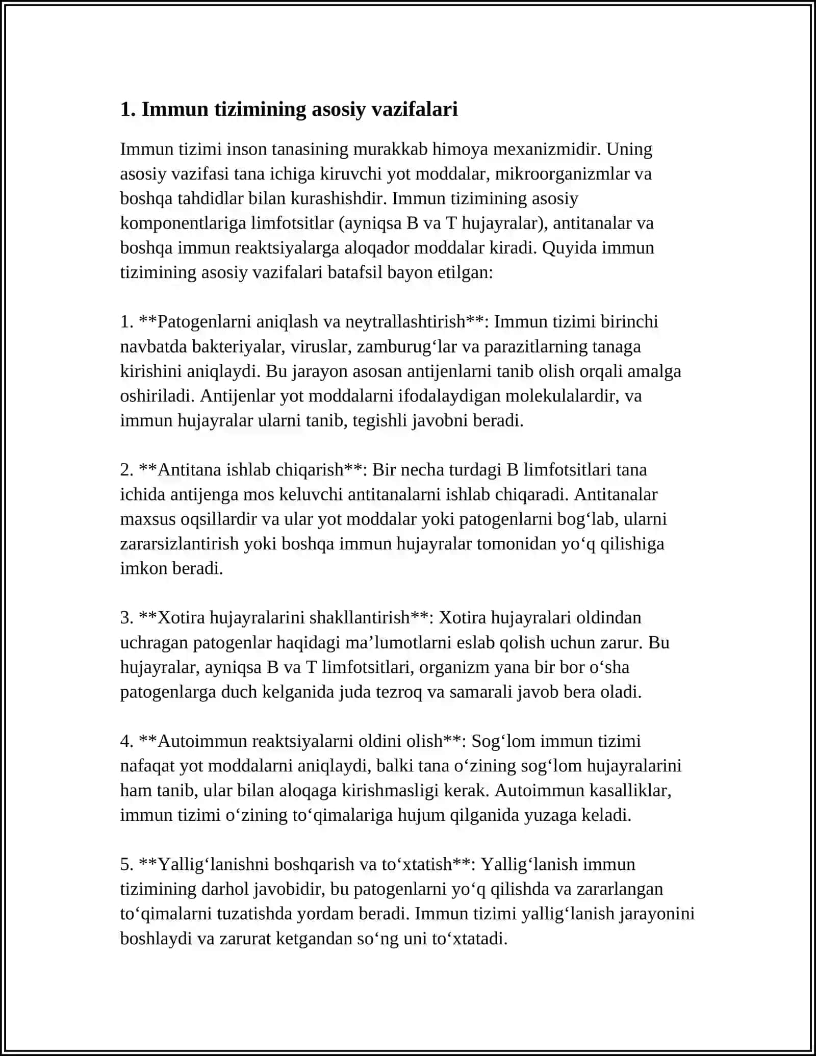 IMMUNOLOGIYA TO'G'RISIDA TO'LIQ MA'LUMOT 3