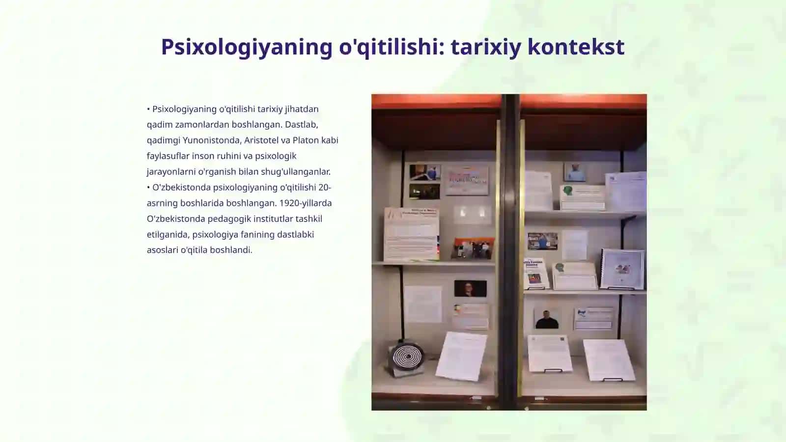 Oliy va oʻrta maktabda psixologiyaning oʻqitish tarixi 3