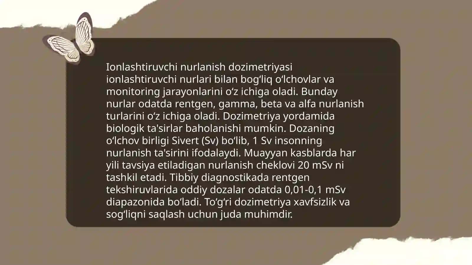Dozimetriya metodlari. Dozimetrik asboblar tasnifi 3