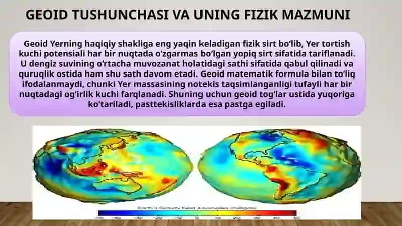 Geoid, ellipsoid va referens ellipsoid 3