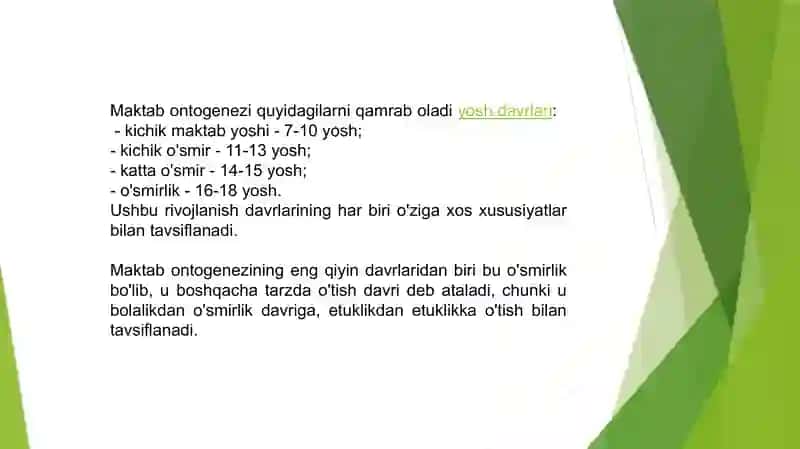 O'smirlik davri inqirozi va uning psixologik psixofiziologik sabablari. Taqdimot 3