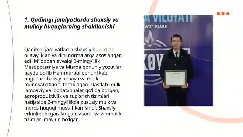 Qadimgi jamiyatlarda shaxsiy va mulkiy huquqlarning shakllanishi 3